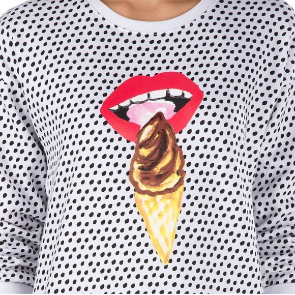 Vans x Kendra Dandy Sweatshirt | M | Pop Art Ice Cream Lips - Picture 1 of 10